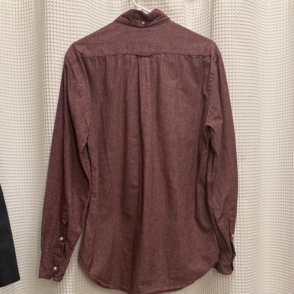 Gitman Bros Men's Button-Down Shirt - Burgundy Heather - Picture 6 of 8